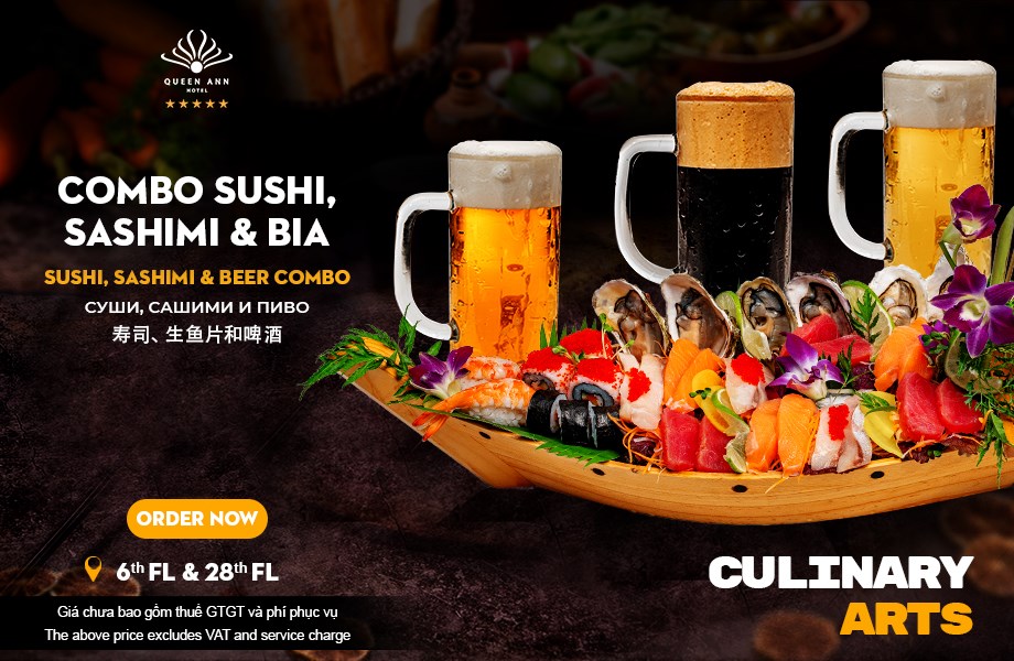 COMBO MANG ĐẾN VỊ NGON HOÀN HẢO - SASHIMI & BIA TƯƠI TRỨ DANH 